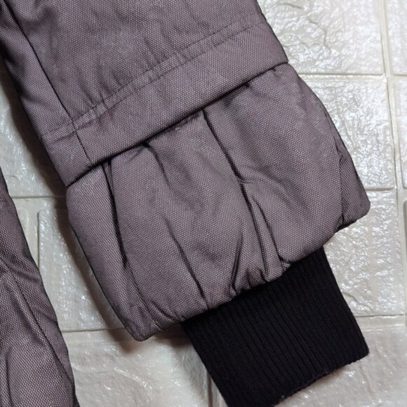 Womens Gray Purple Puffer Coat - Picture 3 of 4